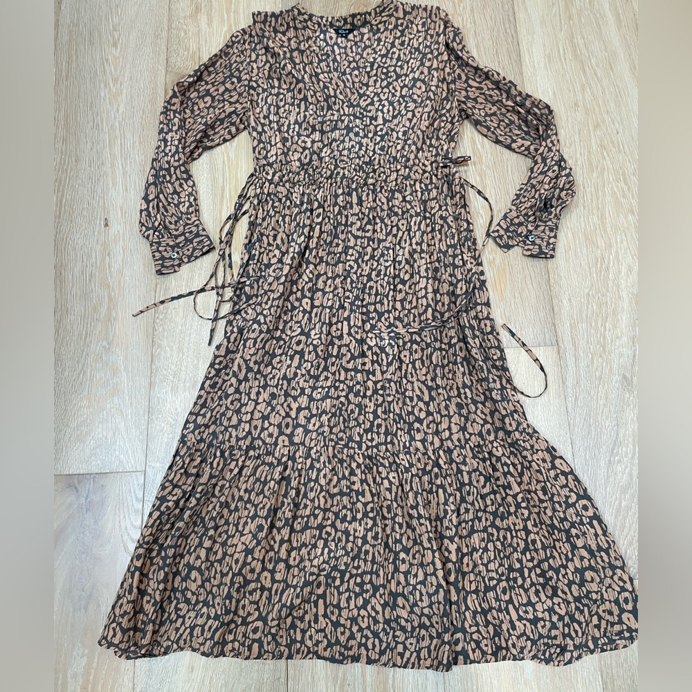 Rails Leopard Print Long Sleeve Dress size xs